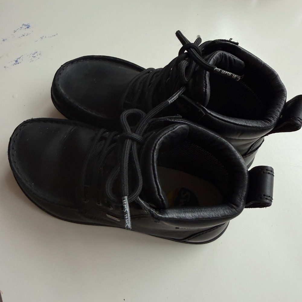 Lems Boulder leather boots waterproof barefoot black women 8 - Picture 2 of 3